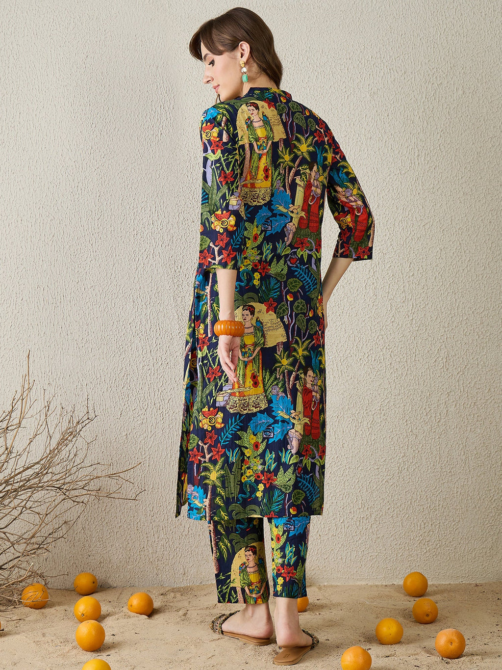 Indo Era Multi Printed A-Line Kurta Trousers set