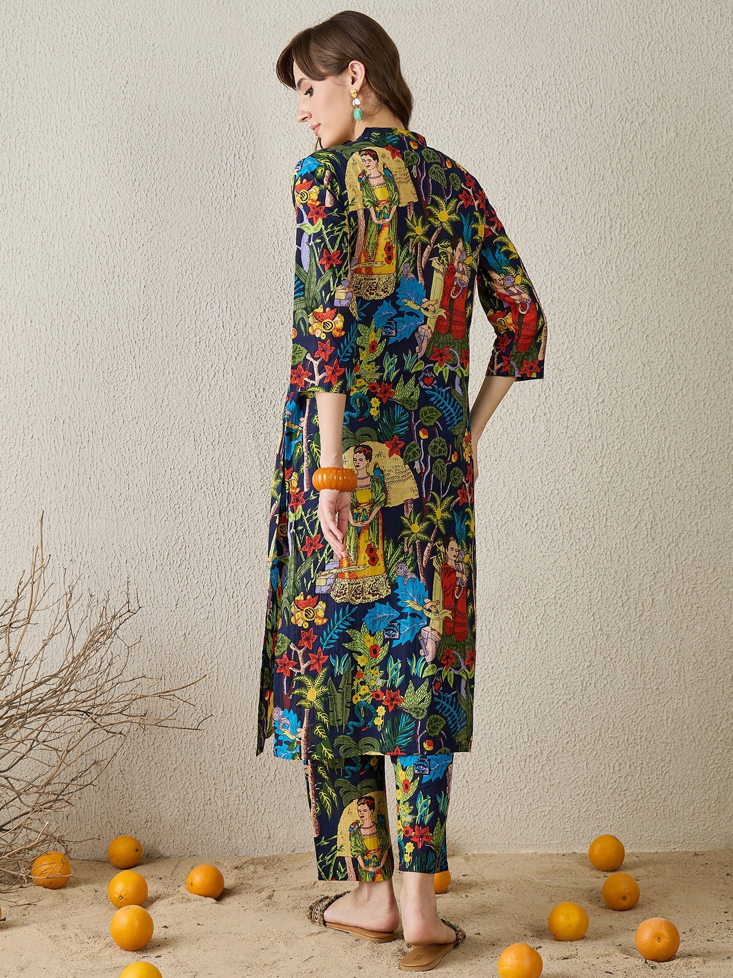 Indo Era Multi Printed A-Line Kurta Trousers set