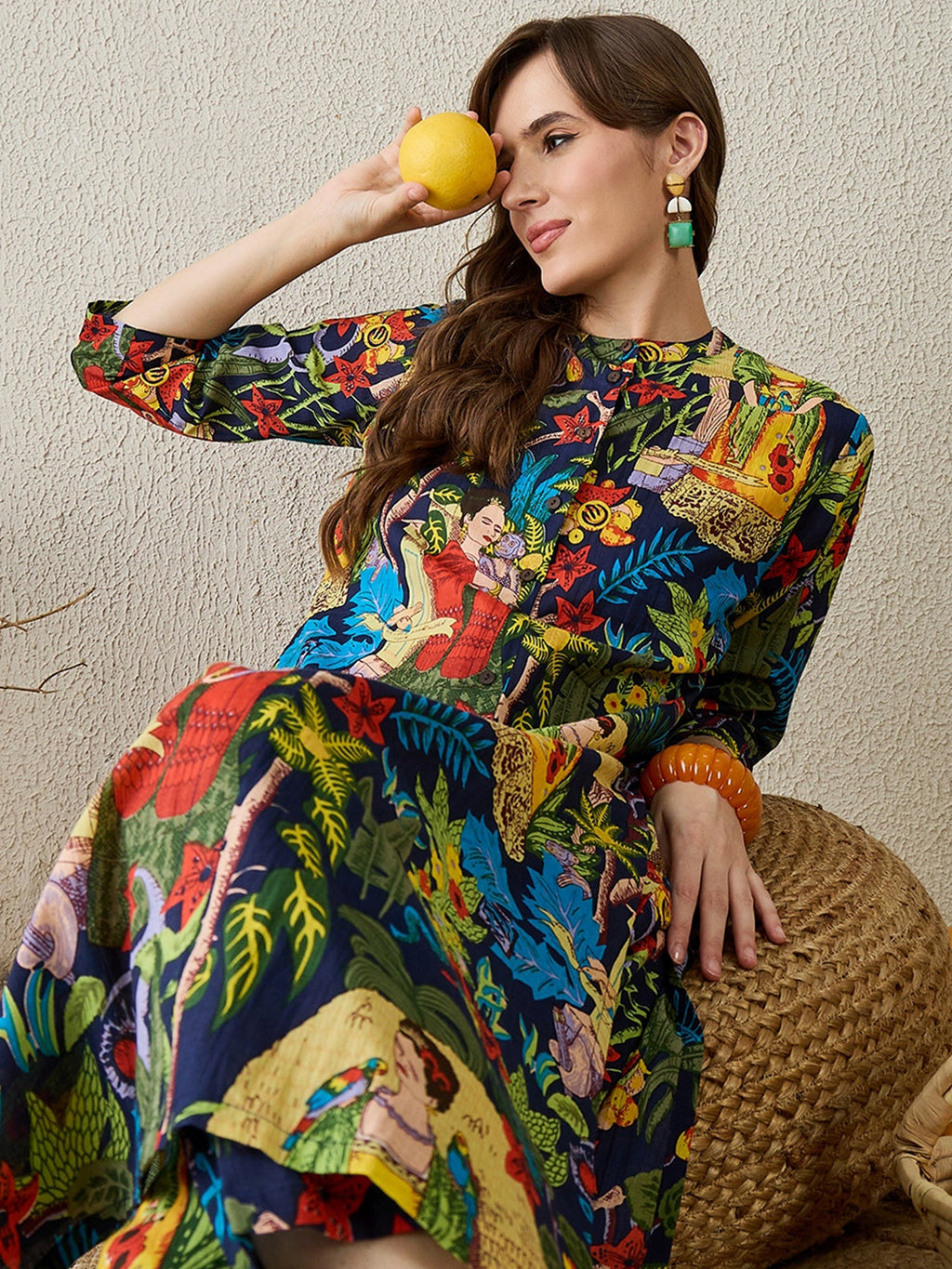Indo Era Multi Printed A-Line Kurta Trousers set