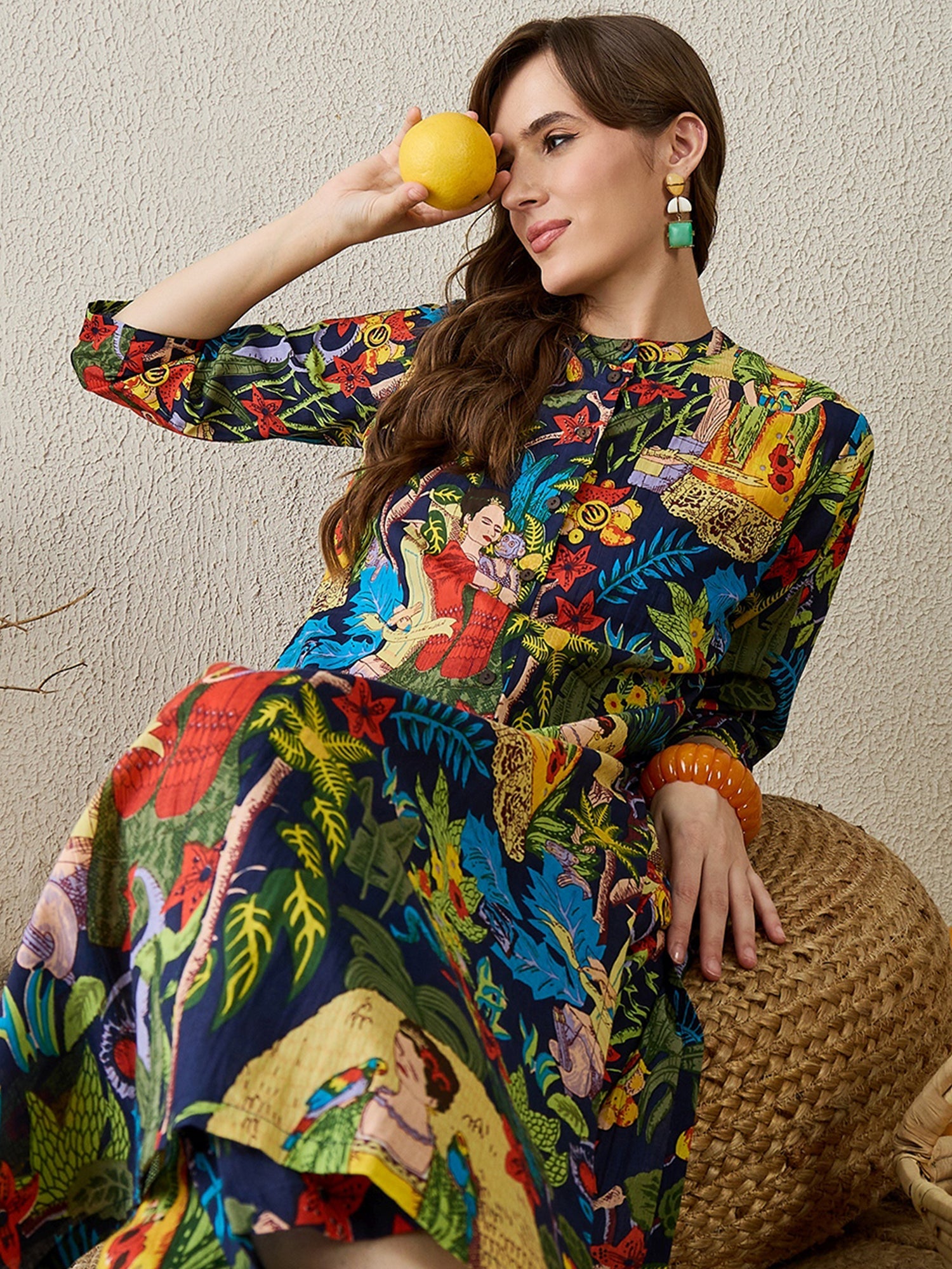 Indo Era Multi Printed A-Line Kurta Trousers set