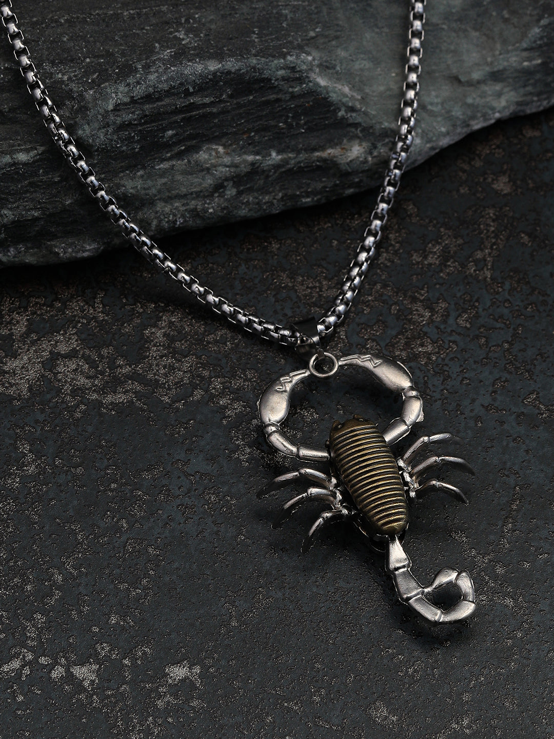 The Scorpio Pendant Necklace - Metallic Silver