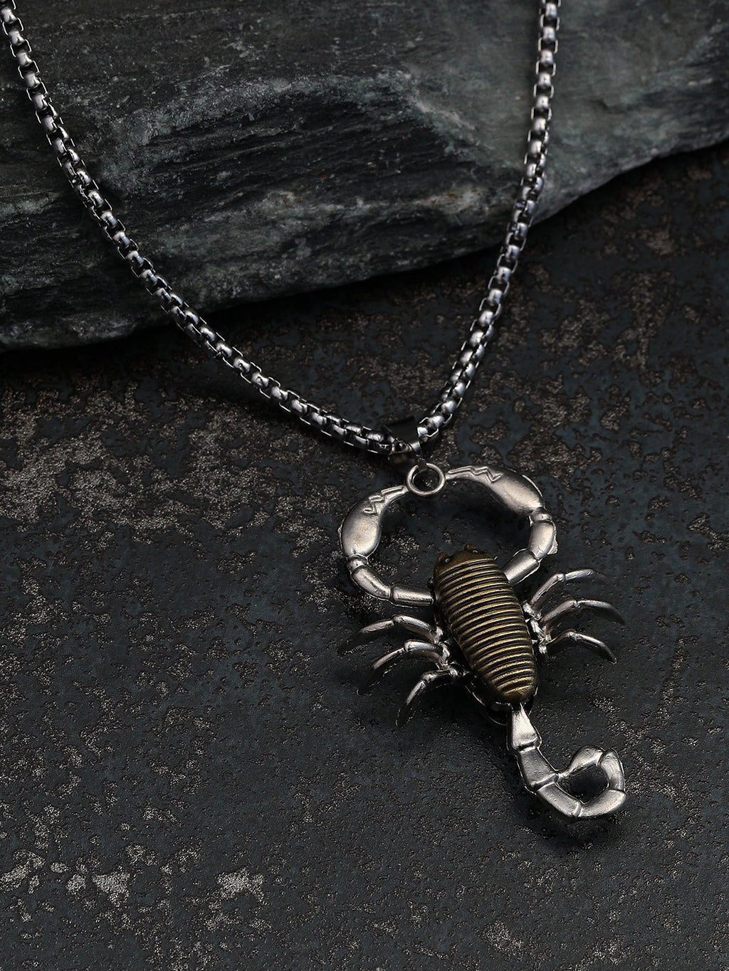 French Accent - The Scorpio Pendant Necklace - Metallic Silver