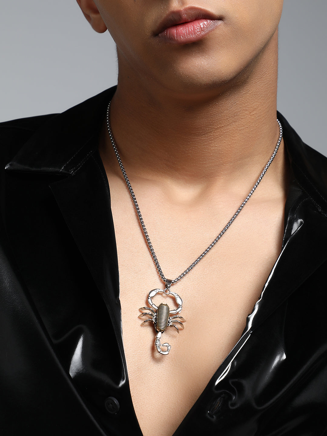 French Accent - The Scorpio Pendant Necklace - Metallic Silver