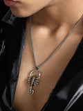 French Accent - The Scorpio Pendant Necklace - Metallic Silver