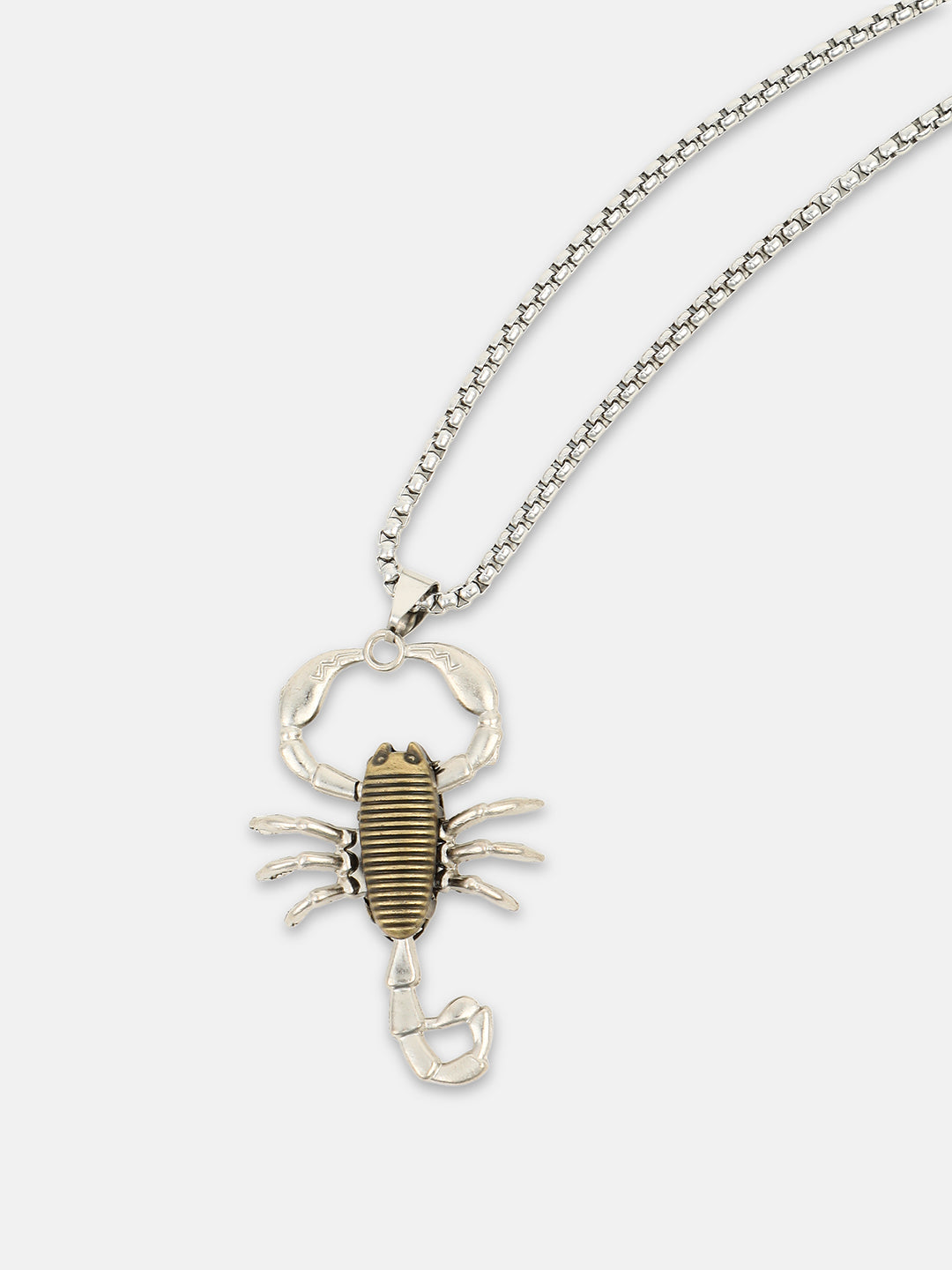 French Accent - The Scorpio Pendant Necklace - Metallic Silver