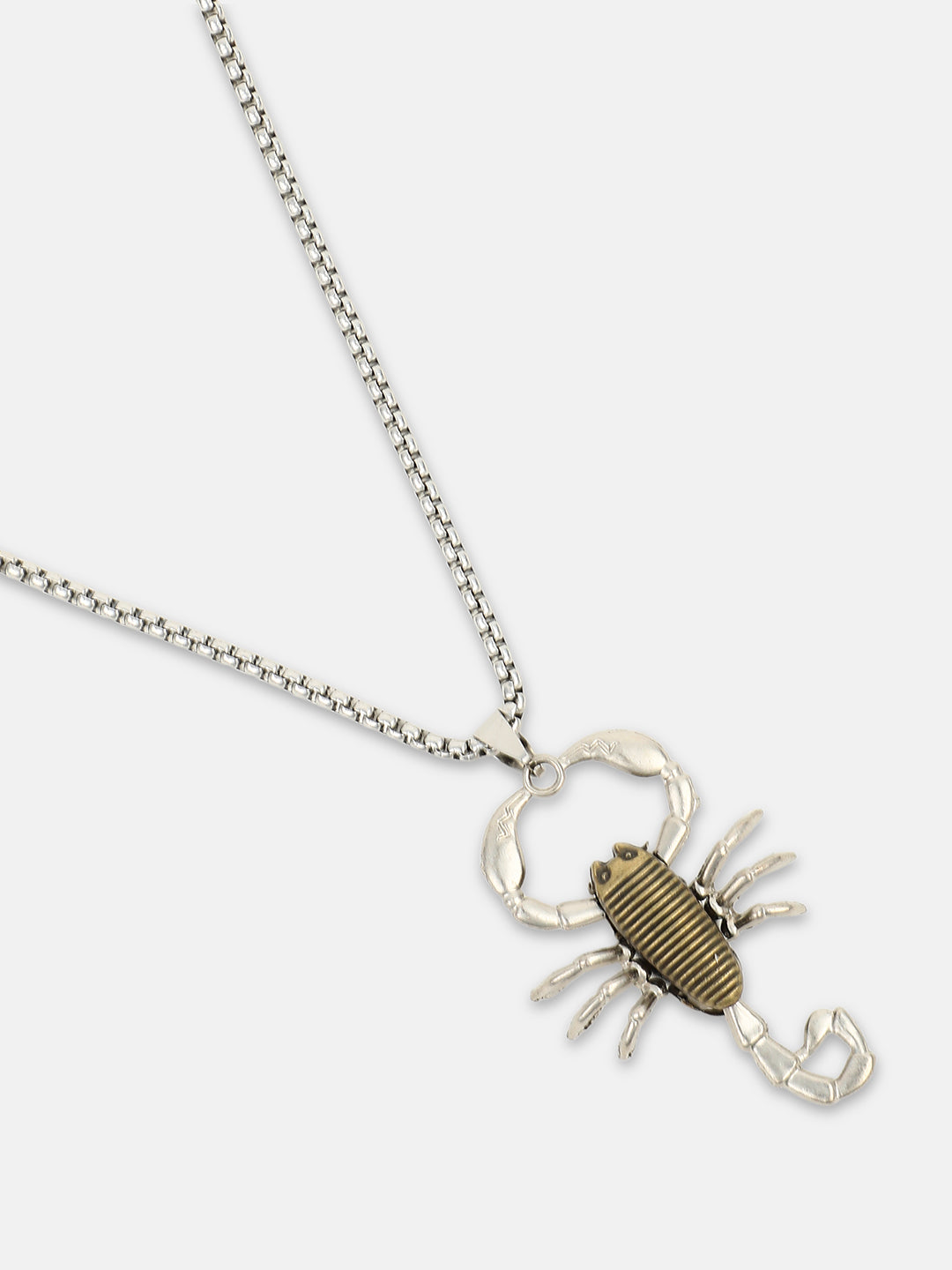 The Scorpio Pendant Necklace - Metallic Silver