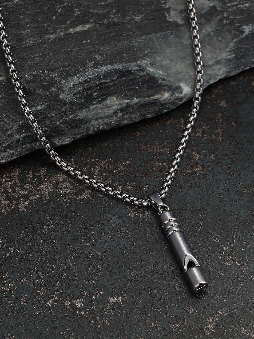 The Whistle Pendant Necklace - Metallic Silver