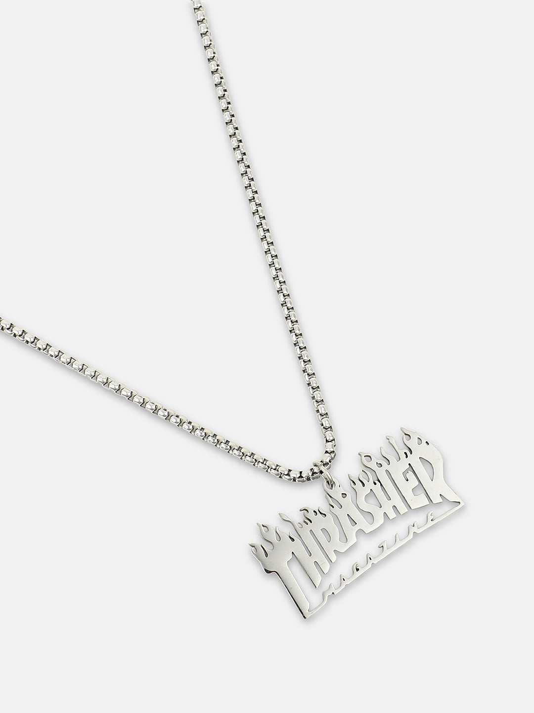 French Accent - The Trasher Pendant Necklace - Metallic Silver