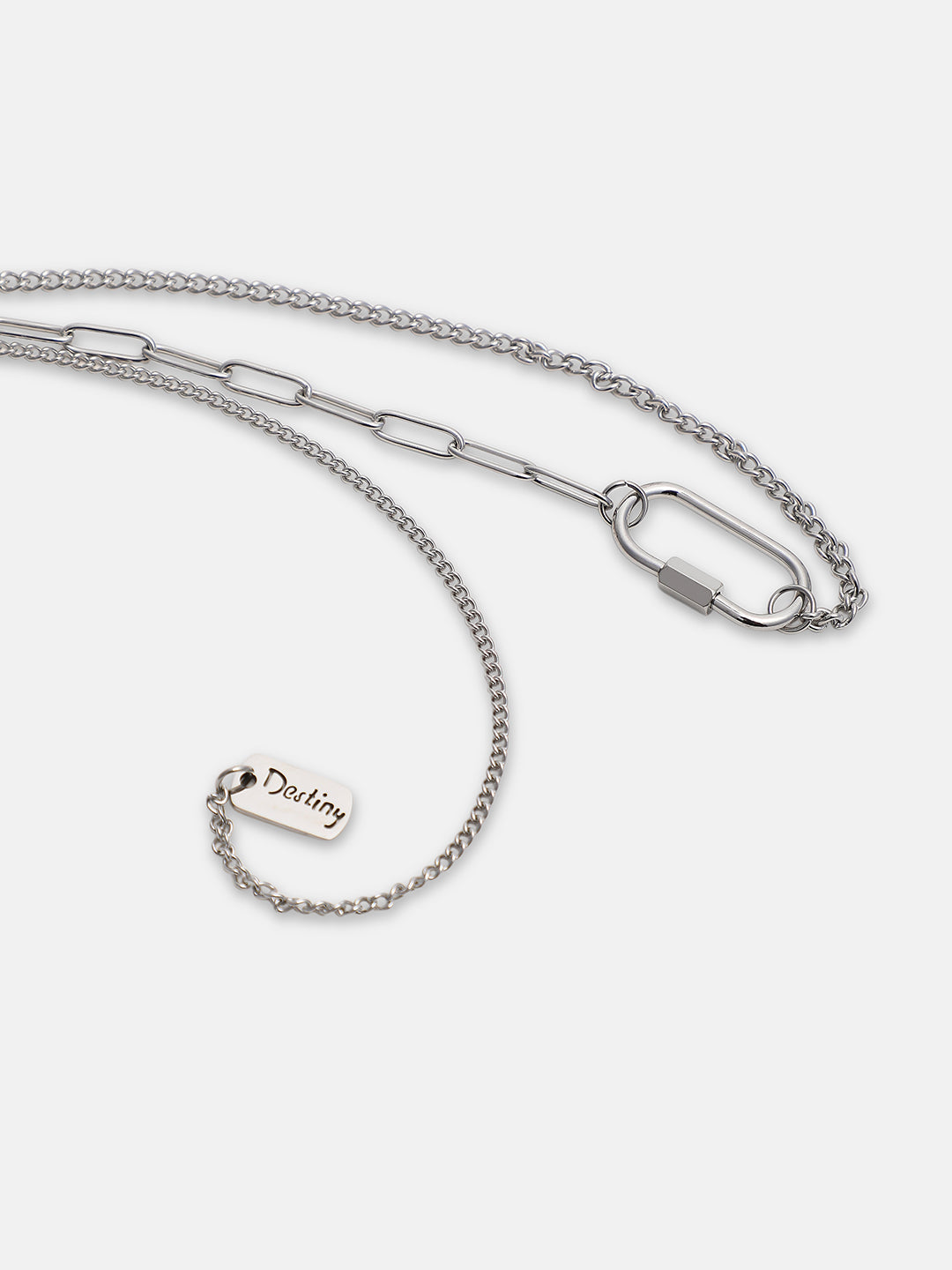 The Industrial Link Pendant Necklace - Metallic Silver