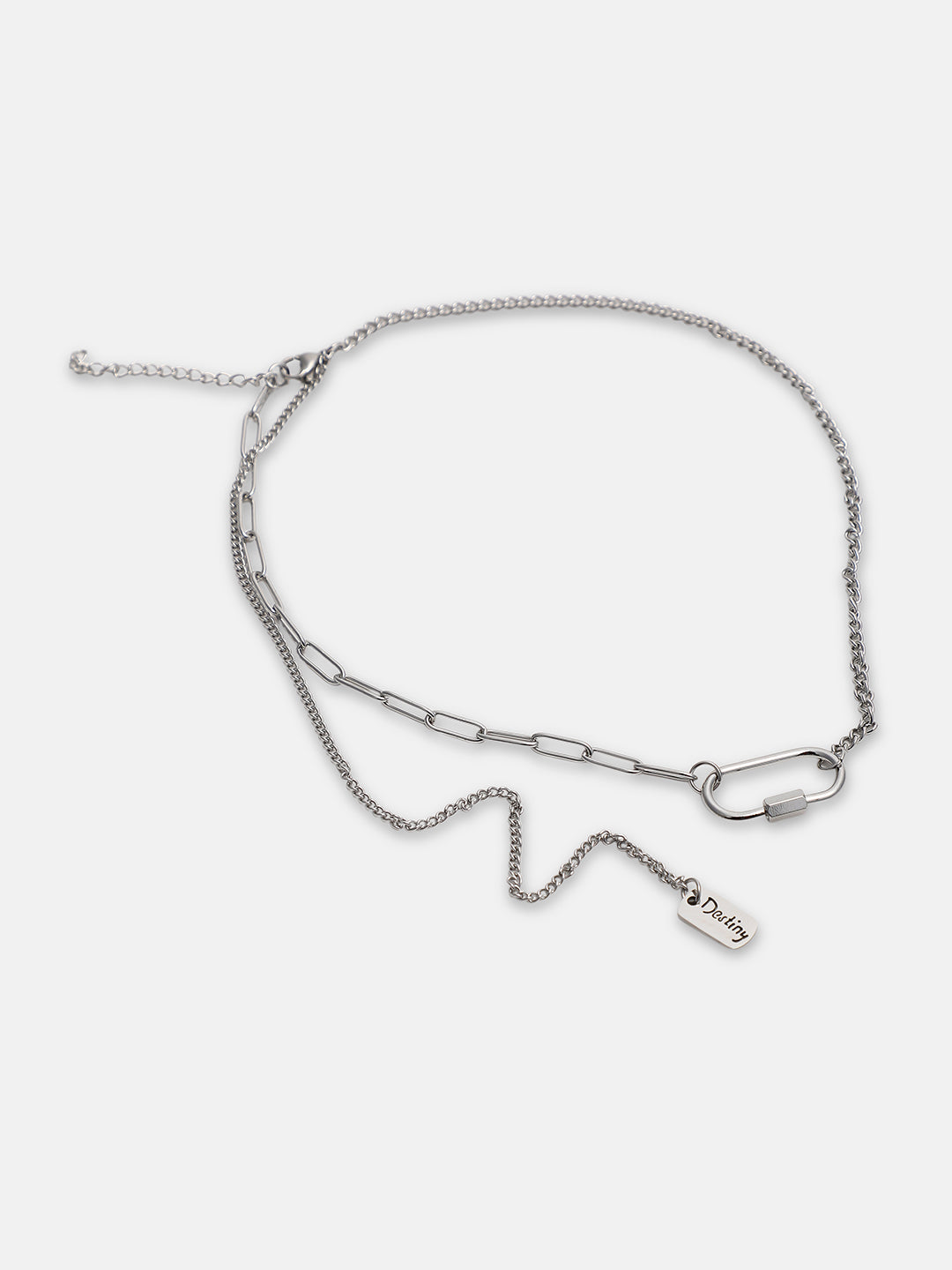 The Industrial Link Pendant Necklace - Metallic Silver