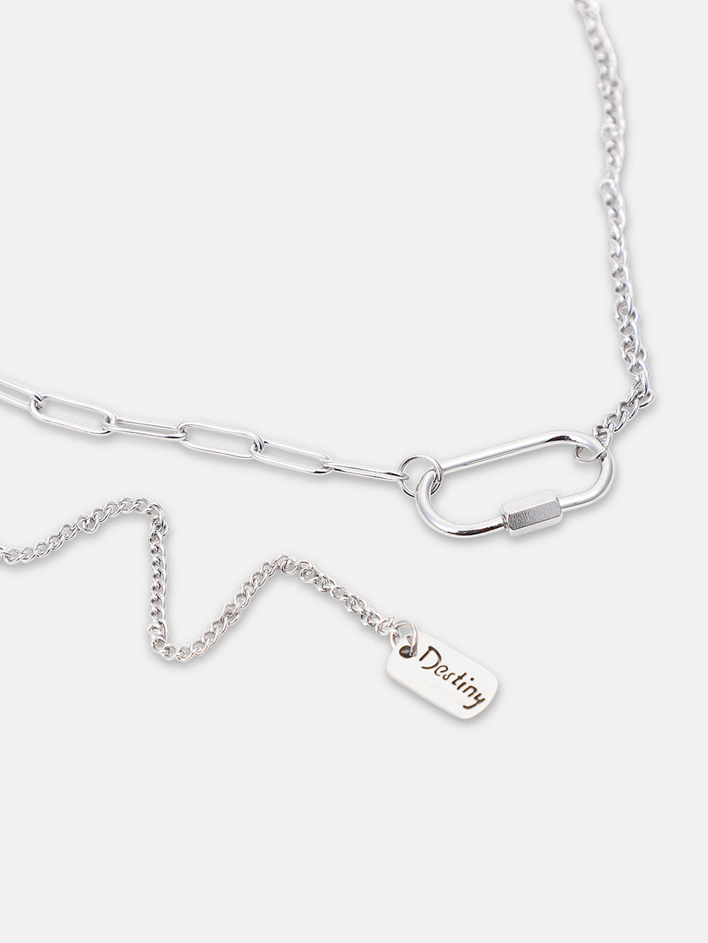 The Industrial Link Pendant Necklace - Metallic Silver