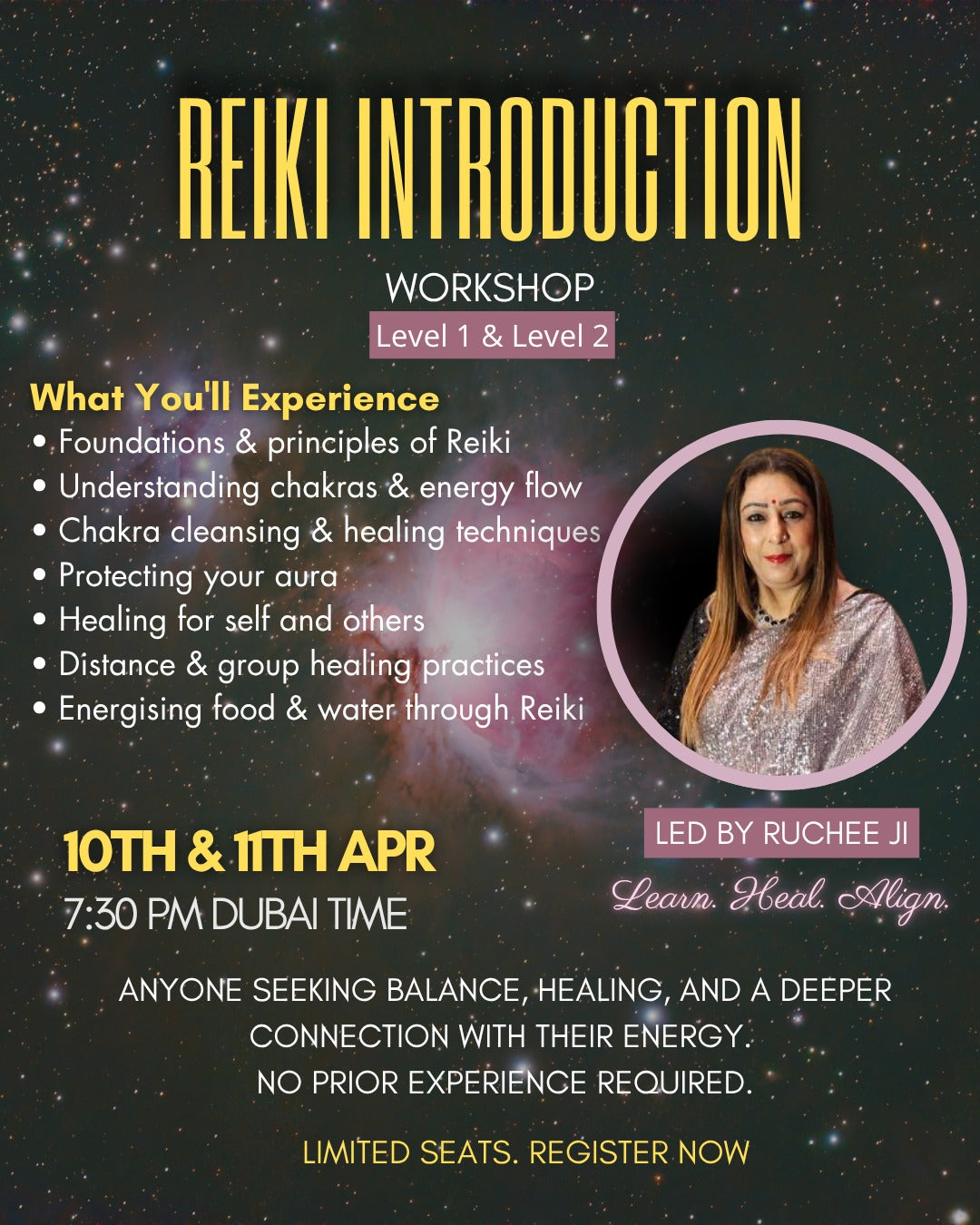 Reiki Level 1 & Level 2 Workshop – Introduction to Energy Healing