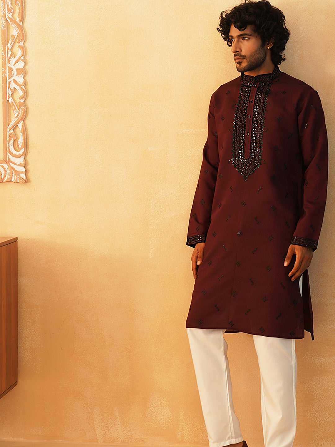 Jompers - Sequins Embroidered Kurta Pyjama Set for Men