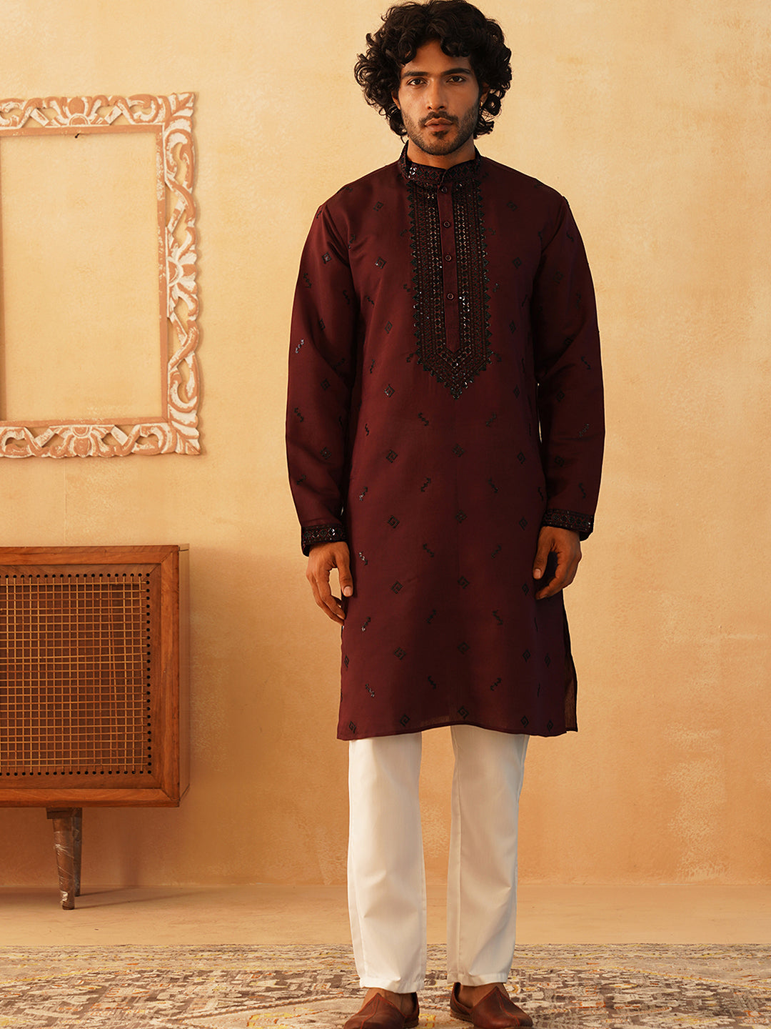 Jompers - Sequins Embroidered Kurta Pyjama Set for Men