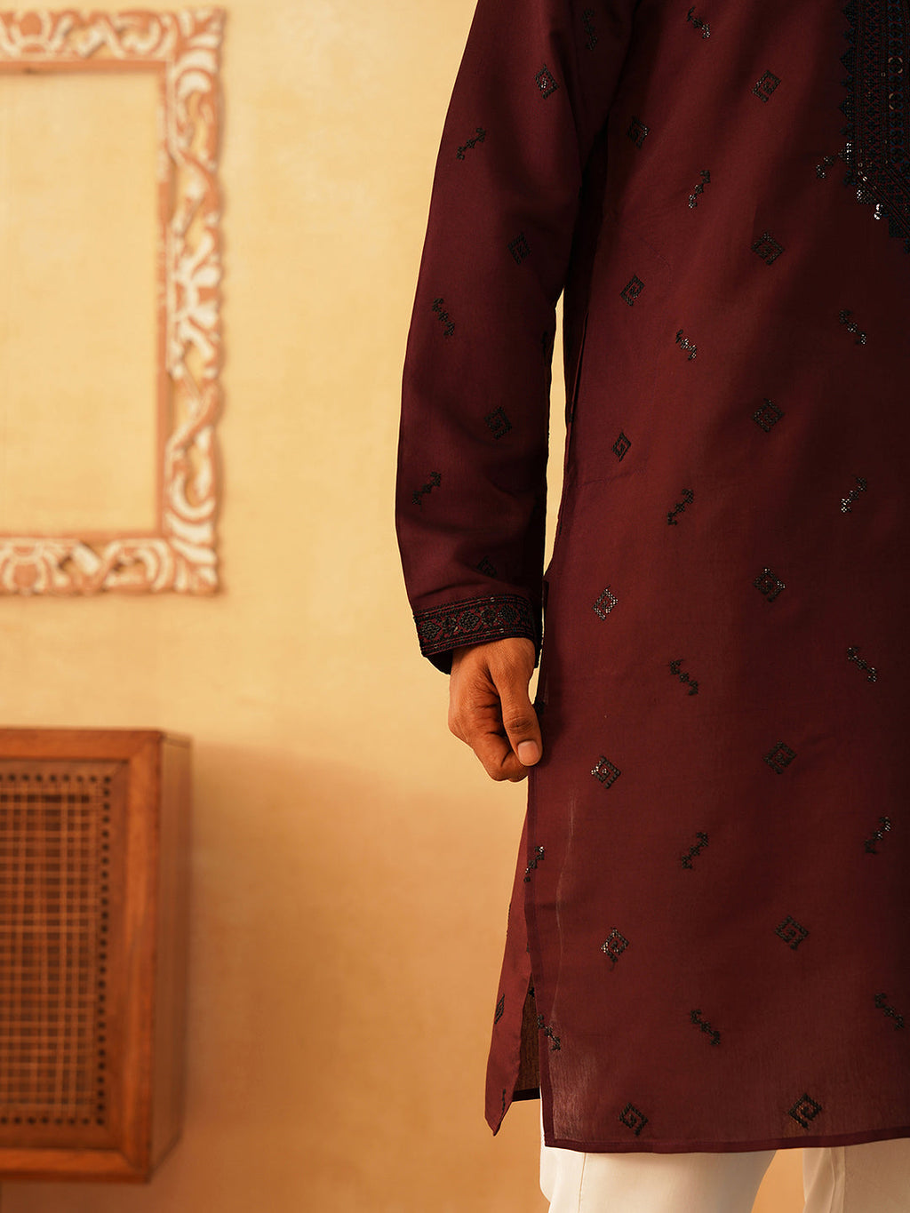 Jompers - Sequins Embroidered Kurta Pyjama Set for Men