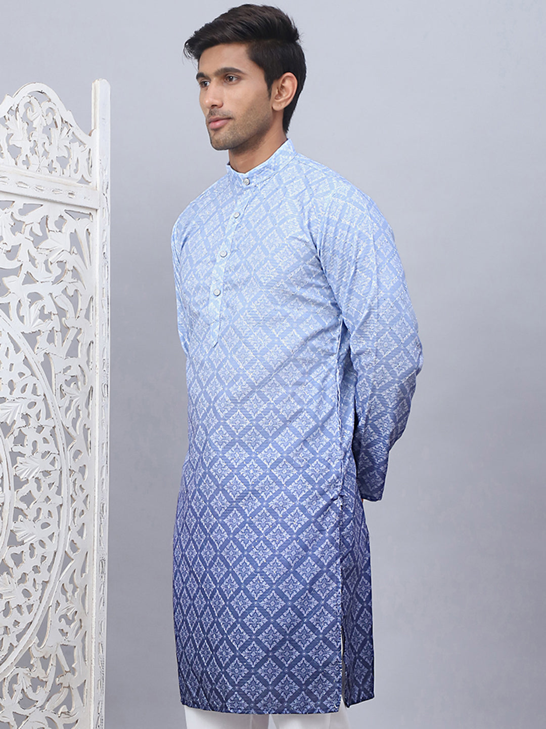 Jompers - Men's Ombre Pure Cotton Straight Kurta Only