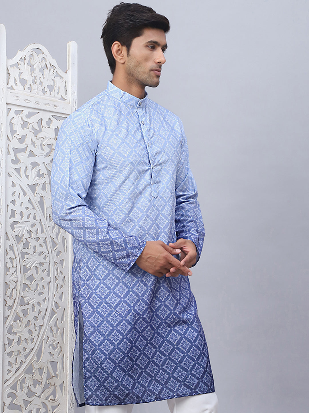 Jompers - Men's Ombre Pure Cotton Straight Kurta Only