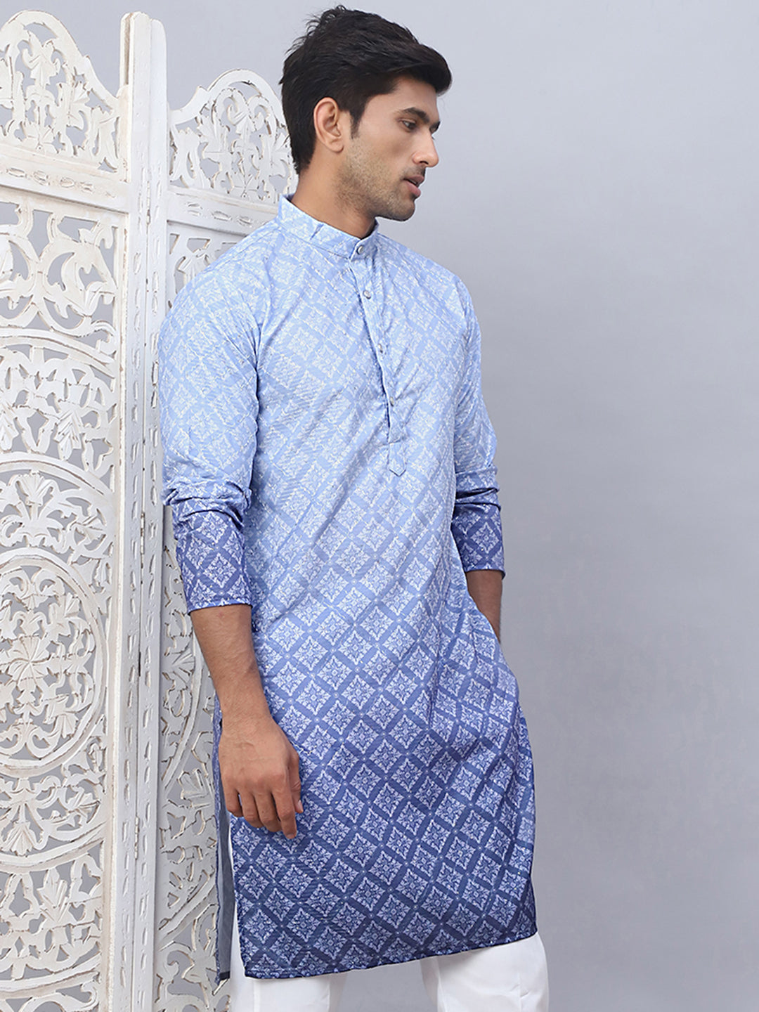 Jompers - Men's Ombre Pure Cotton Straight Kurta Only